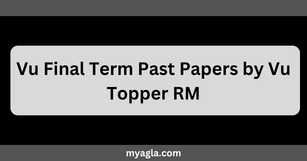 Vu Final Term Past Papers by Vu Topper RM